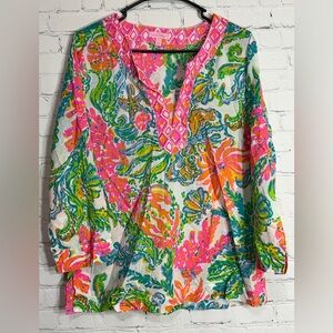 Lily Pulitzer Tunic Style Floral Womens L Top